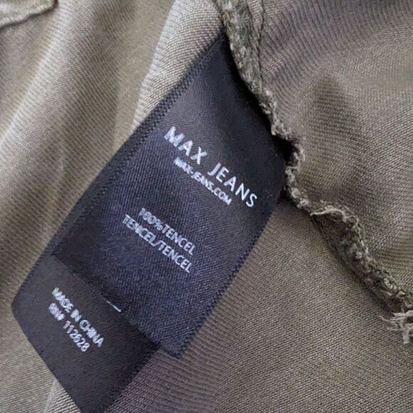 Olive Green Jacket Pistachio Green Tencel Drape M Mid Length Cyber Grunge - Picture 5 of 5